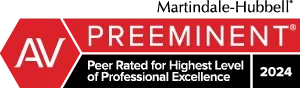 Martindale-Hubbell AV Preeminent, peer rated for highest level of professional excellence